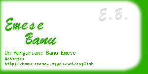 emese banu business card